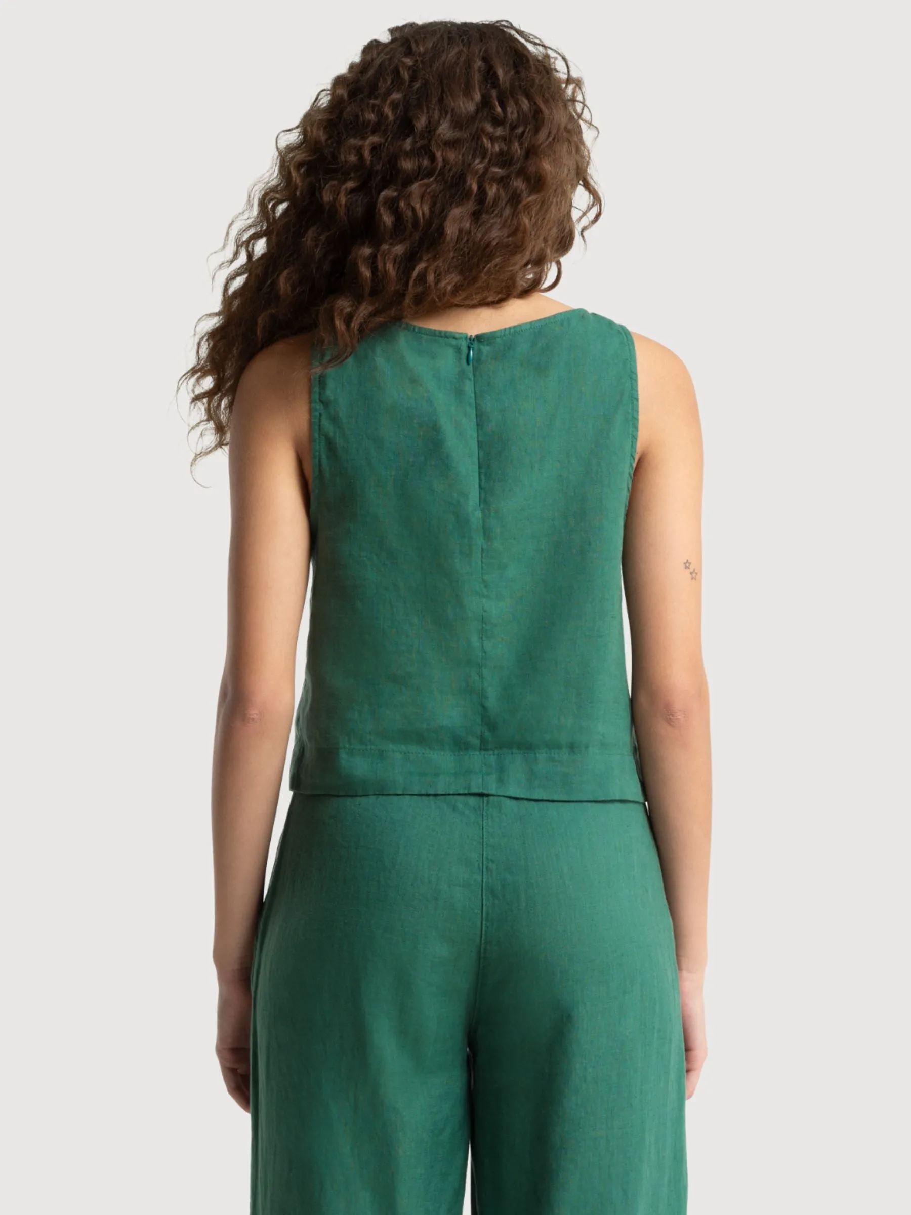 Belle Top Bistro Green Women | King Of Indigo