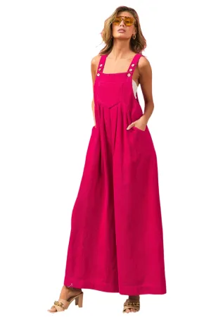 BiBi Vintage Washed Corduroy Wide Leg Overalls