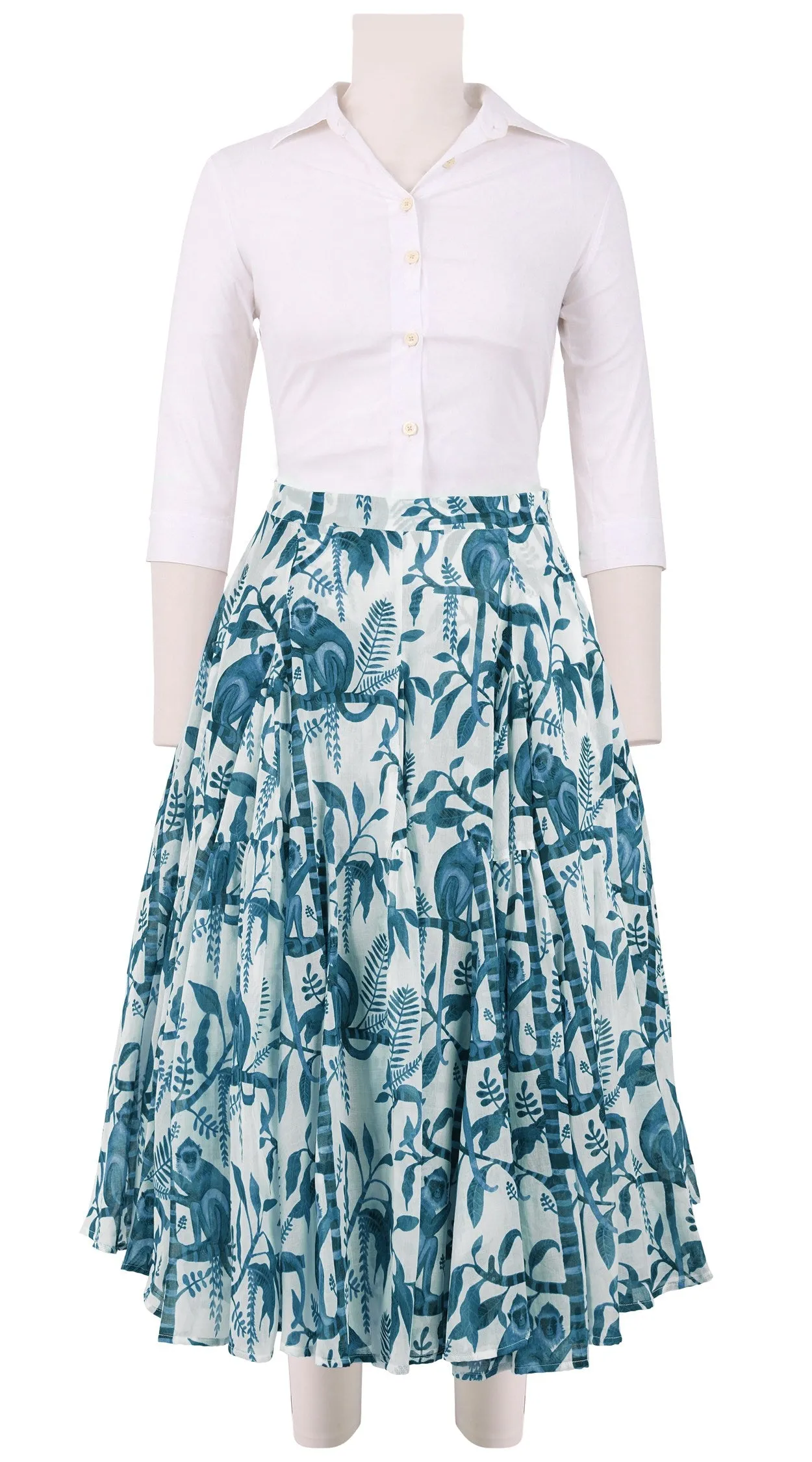 Birdy Skirt #2 Long Length Cotton Musola (Botanical Monkey)