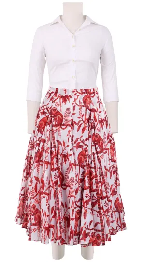 Birdy Skirt #2 Long Length Cotton Musola (Botanical Monkey)