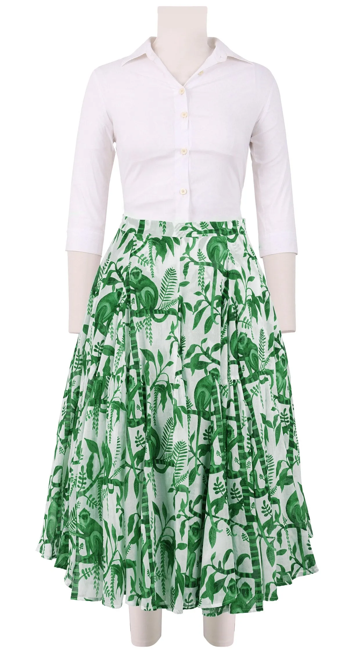 Birdy Skirt #2 Long Length Cotton Musola (Botanical Monkey)