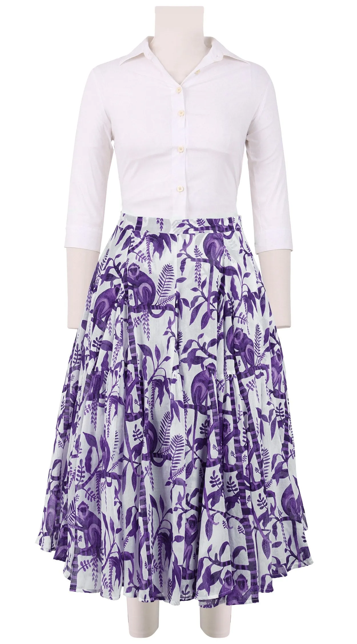 Birdy Skirt #2 Long Length Cotton Musola (Botanical Monkey)