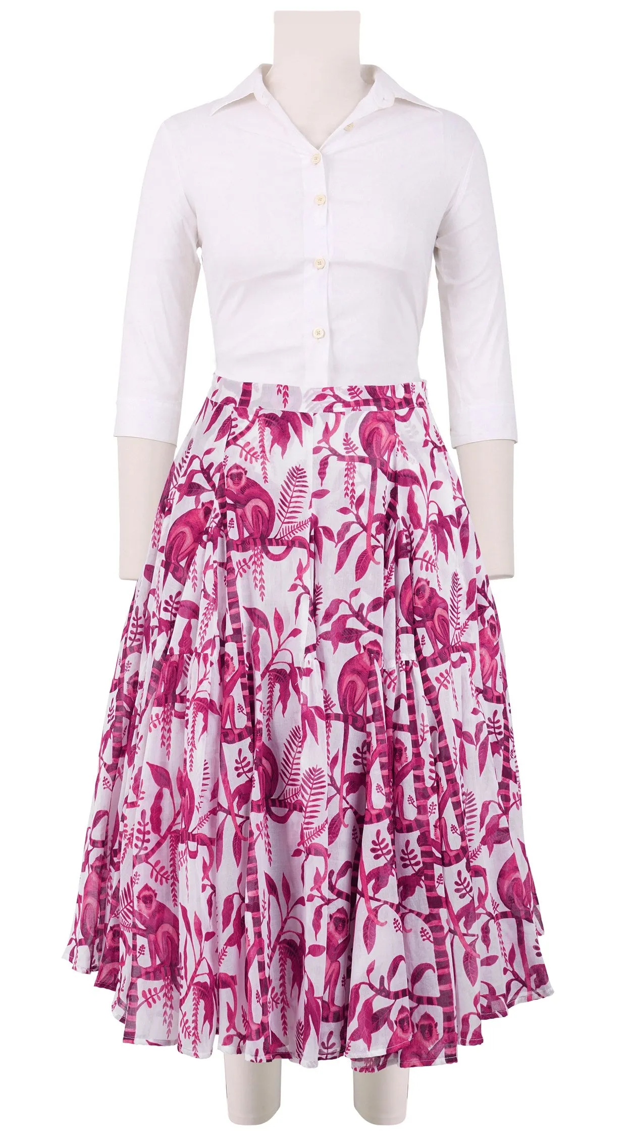 Birdy Skirt #2 Long Length Cotton Musola (Botanical Monkey)
