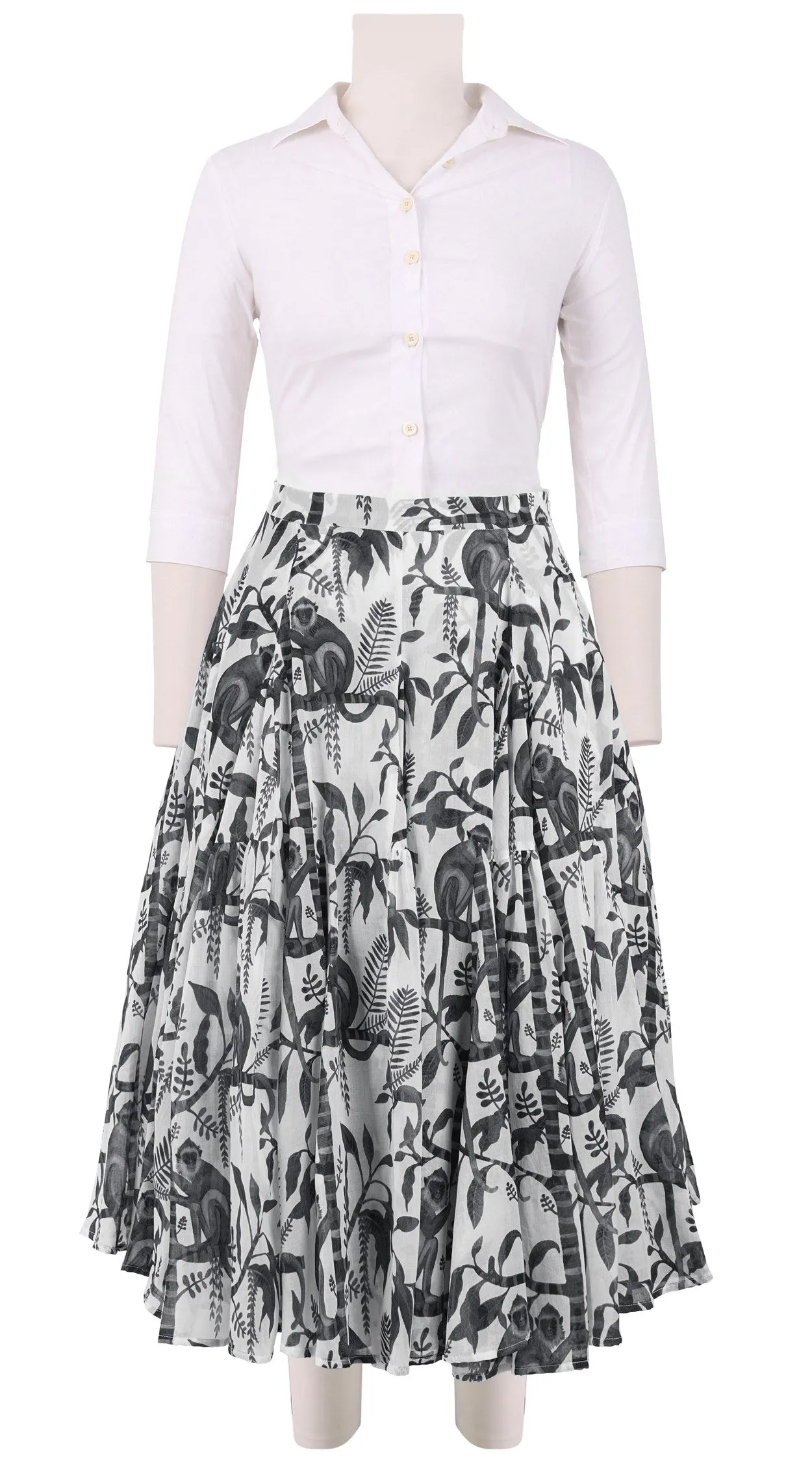 Birdy Skirt #2 Long Length Cotton Musola (Botanical Monkey)