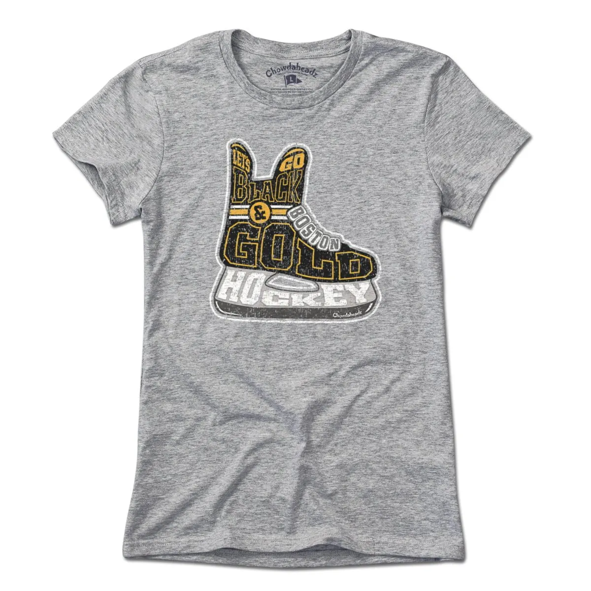 Black & Gold Boston Hockey Skate T-Shirt