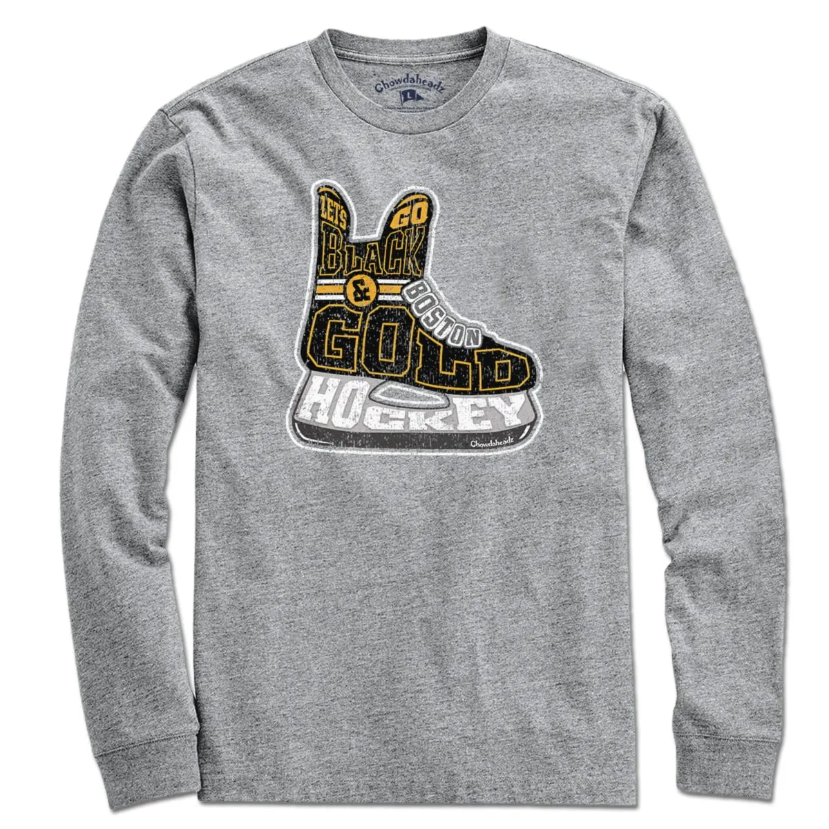 Black & Gold Boston Hockey Skate T-Shirt