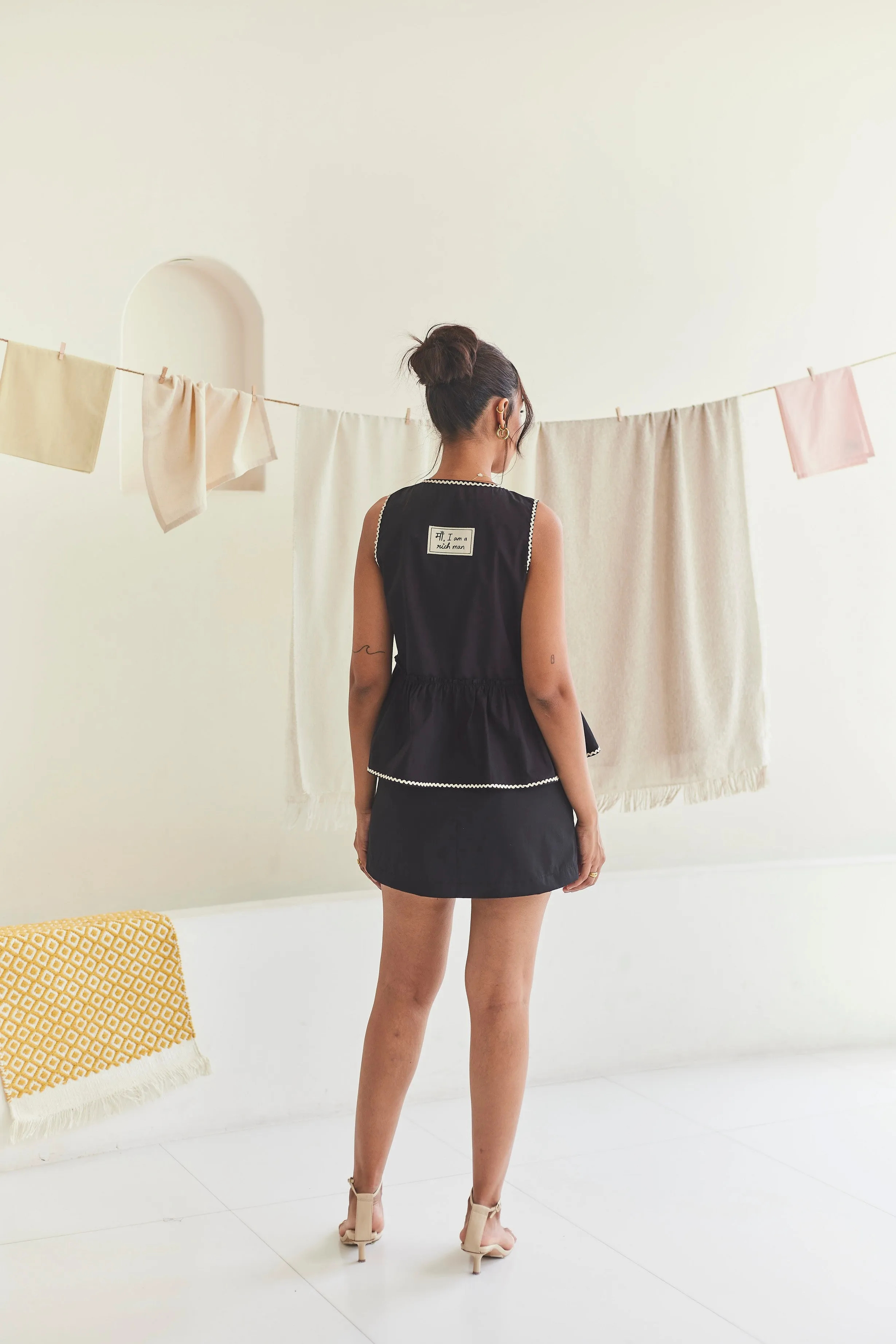 Black Cotton Skort