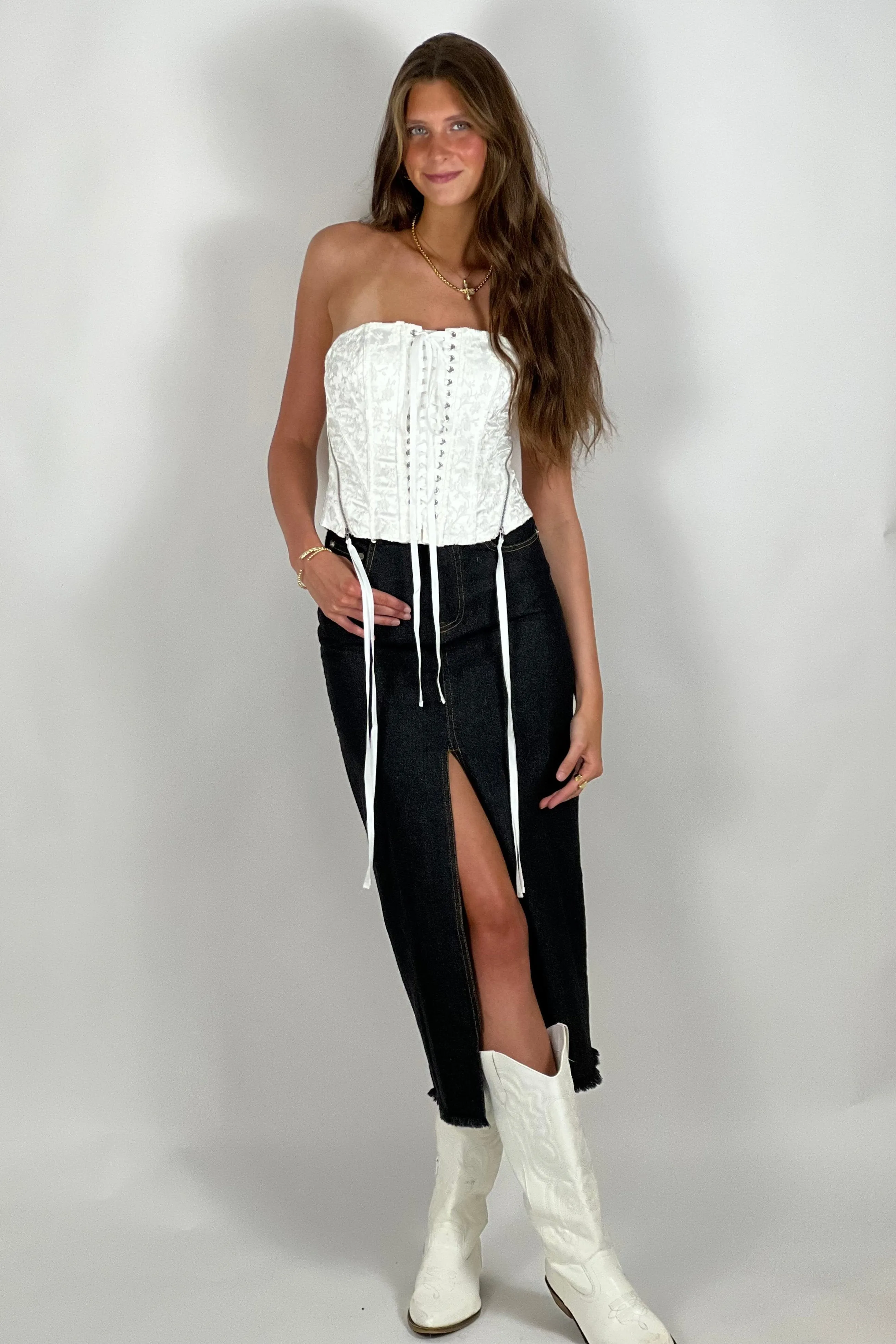Black Denim Midi