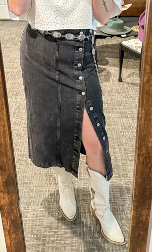 Black Jean Skirt