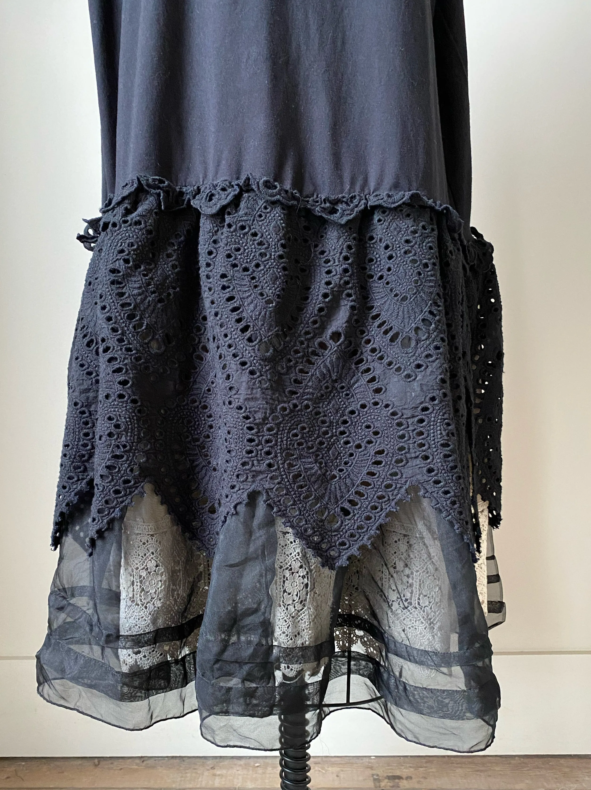 black jersey and lace tank dress
