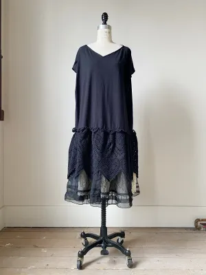 black jersey and lace tank dress