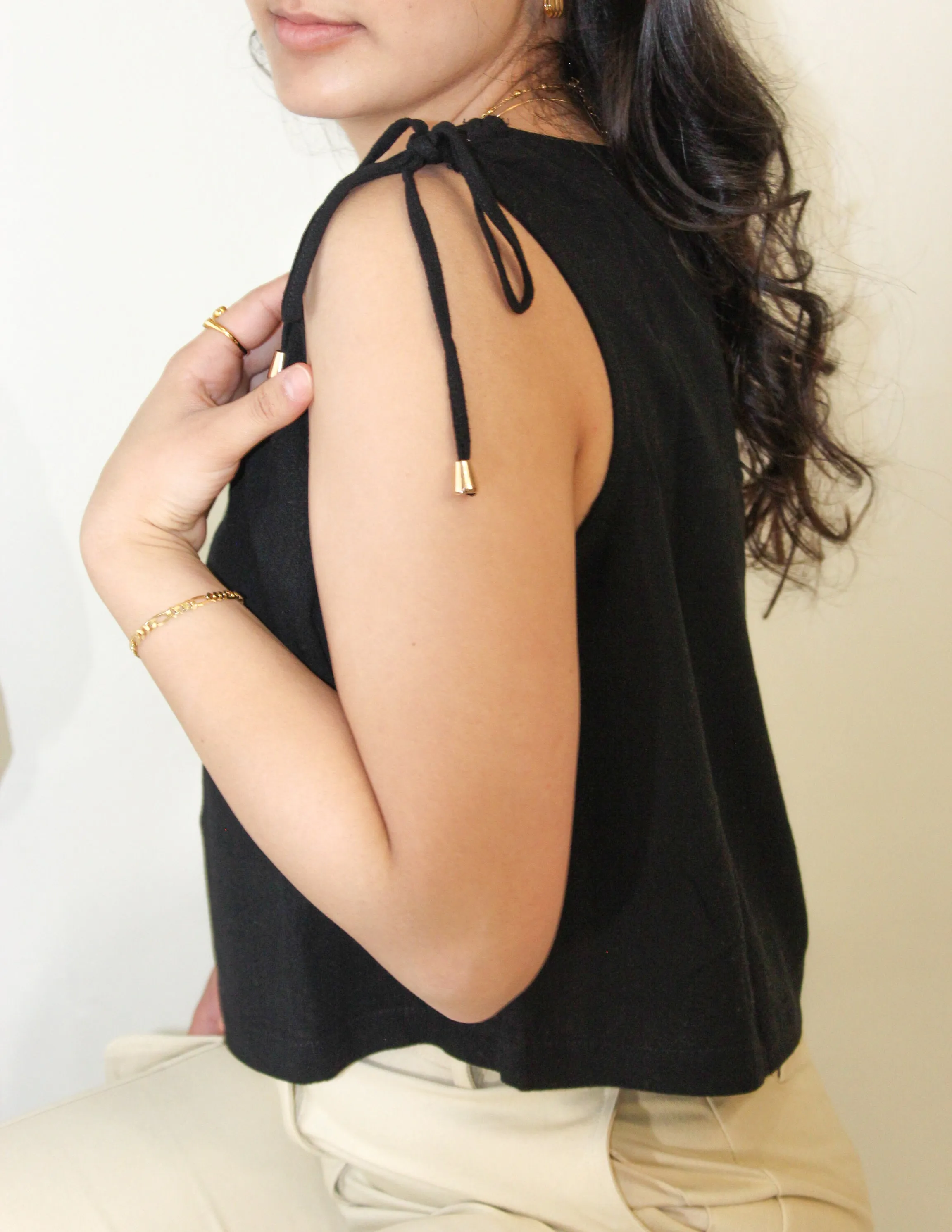 Black Linen Top