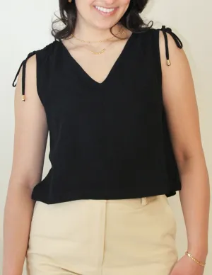 Black Linen Top