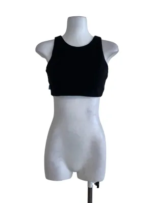 Black Plain Crop Tank Top