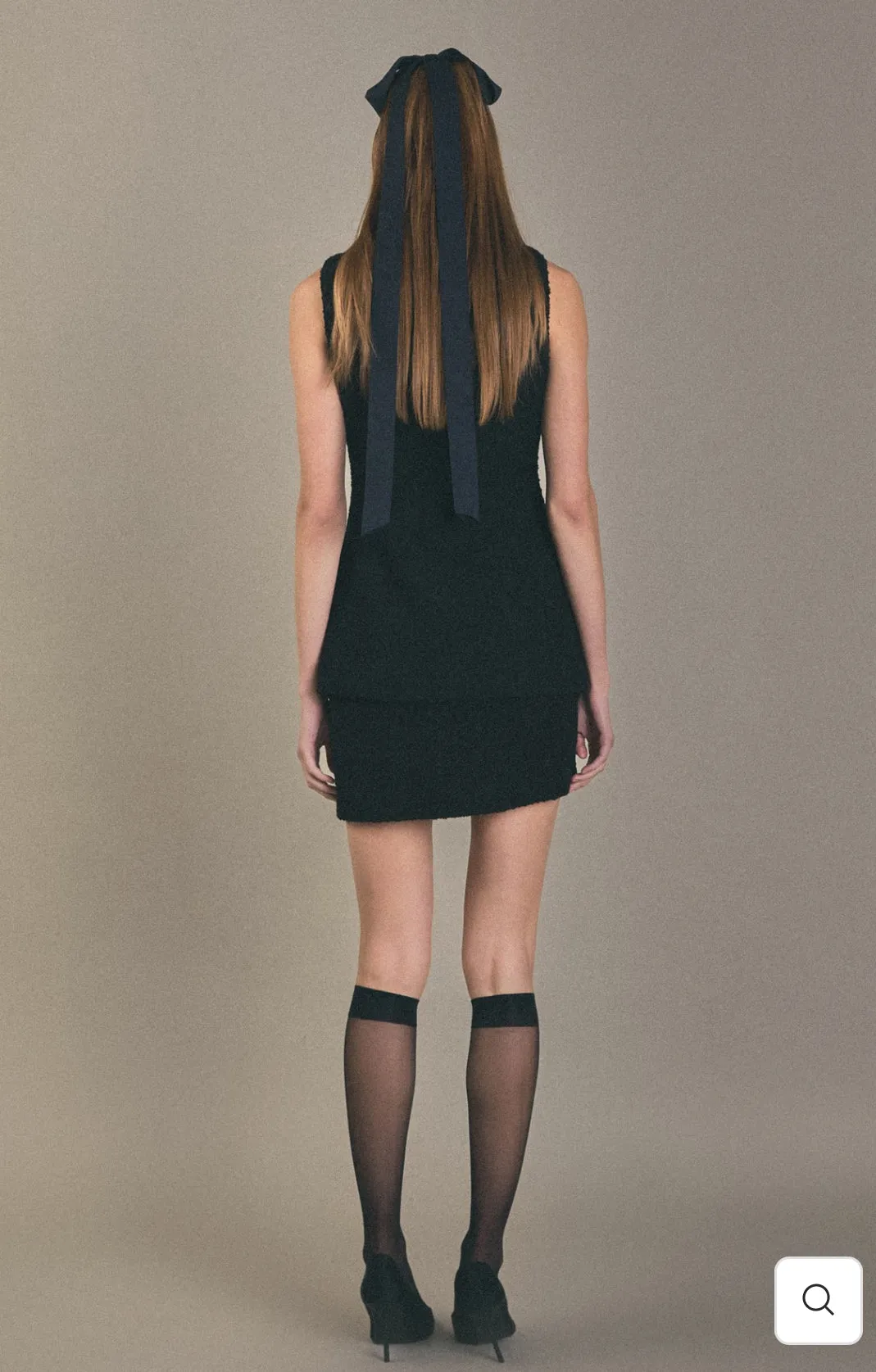 Black Tweed Long Vest