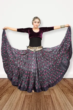 Block print Jaipur skirt burgundy dots