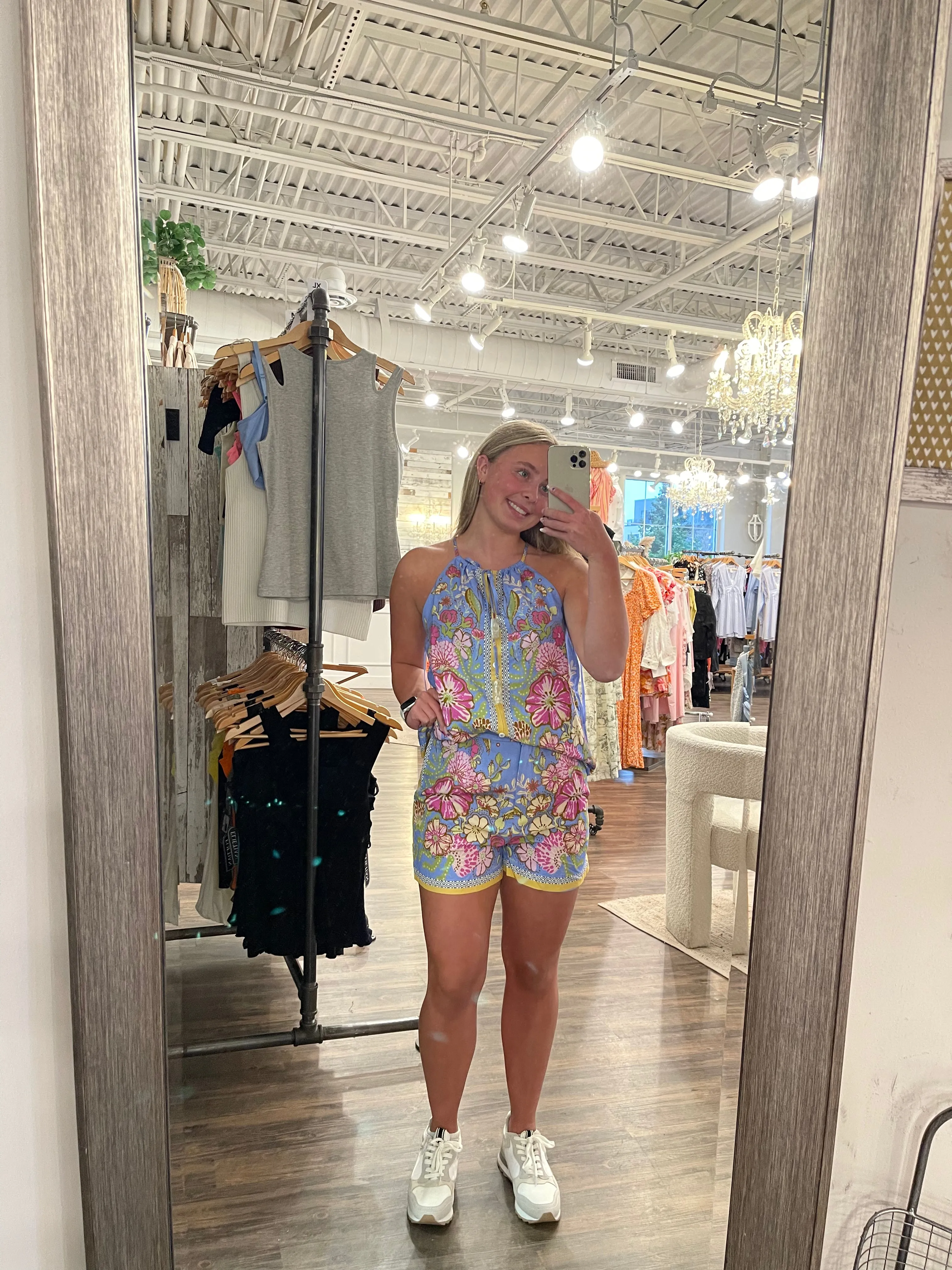Border Print Woven Shorts