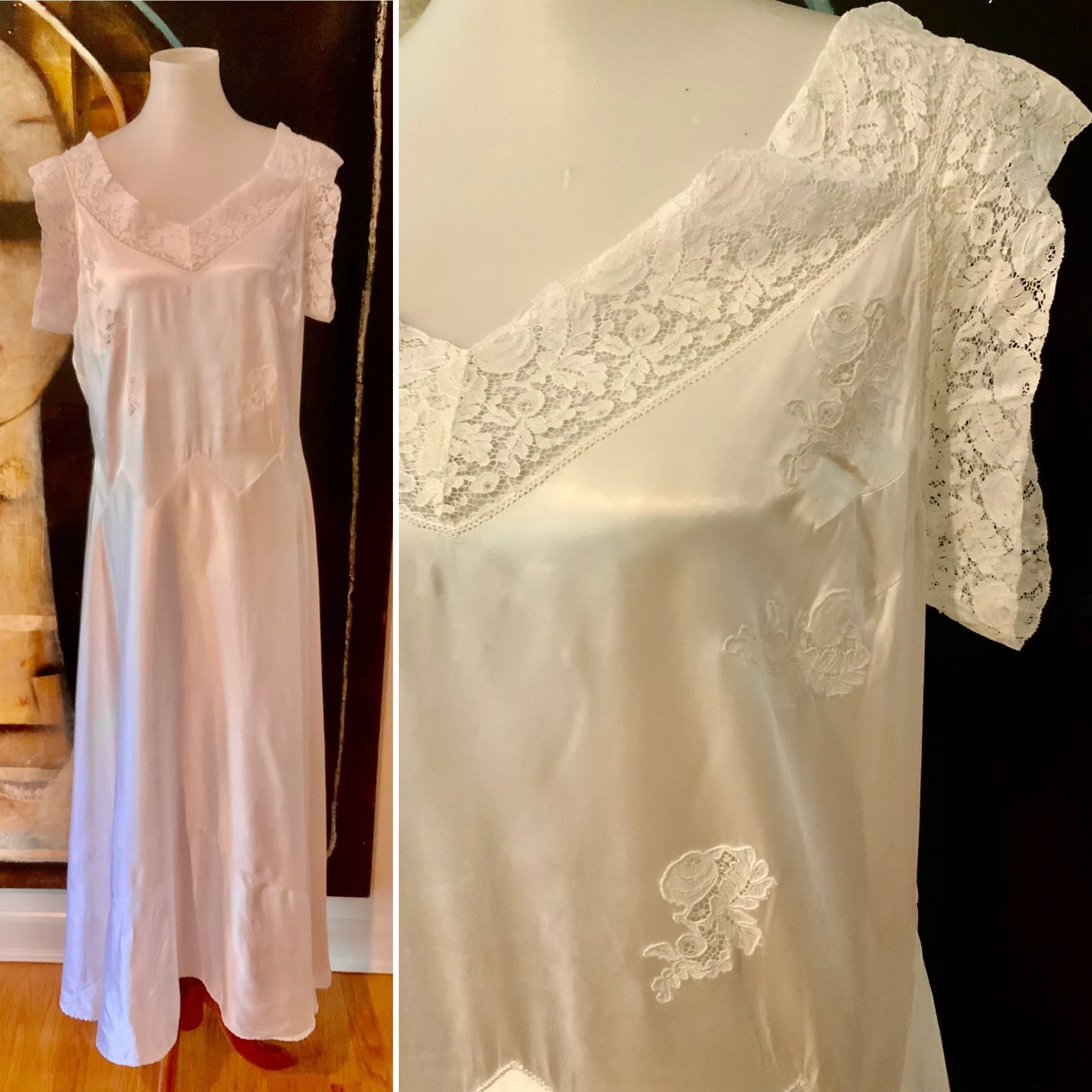 Bridal Nightgown Satin - 40s
