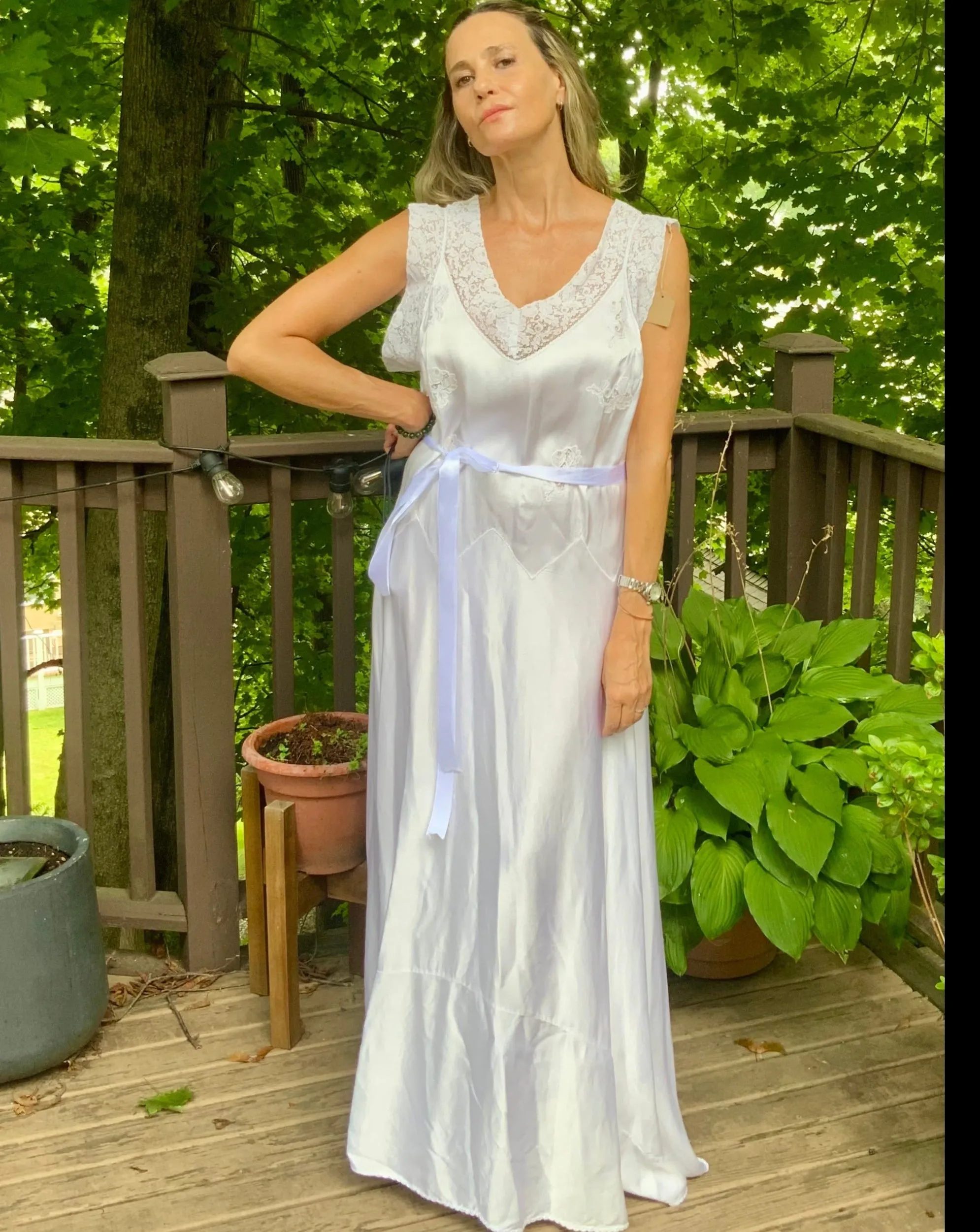 Bridal Nightgown Satin - 40s