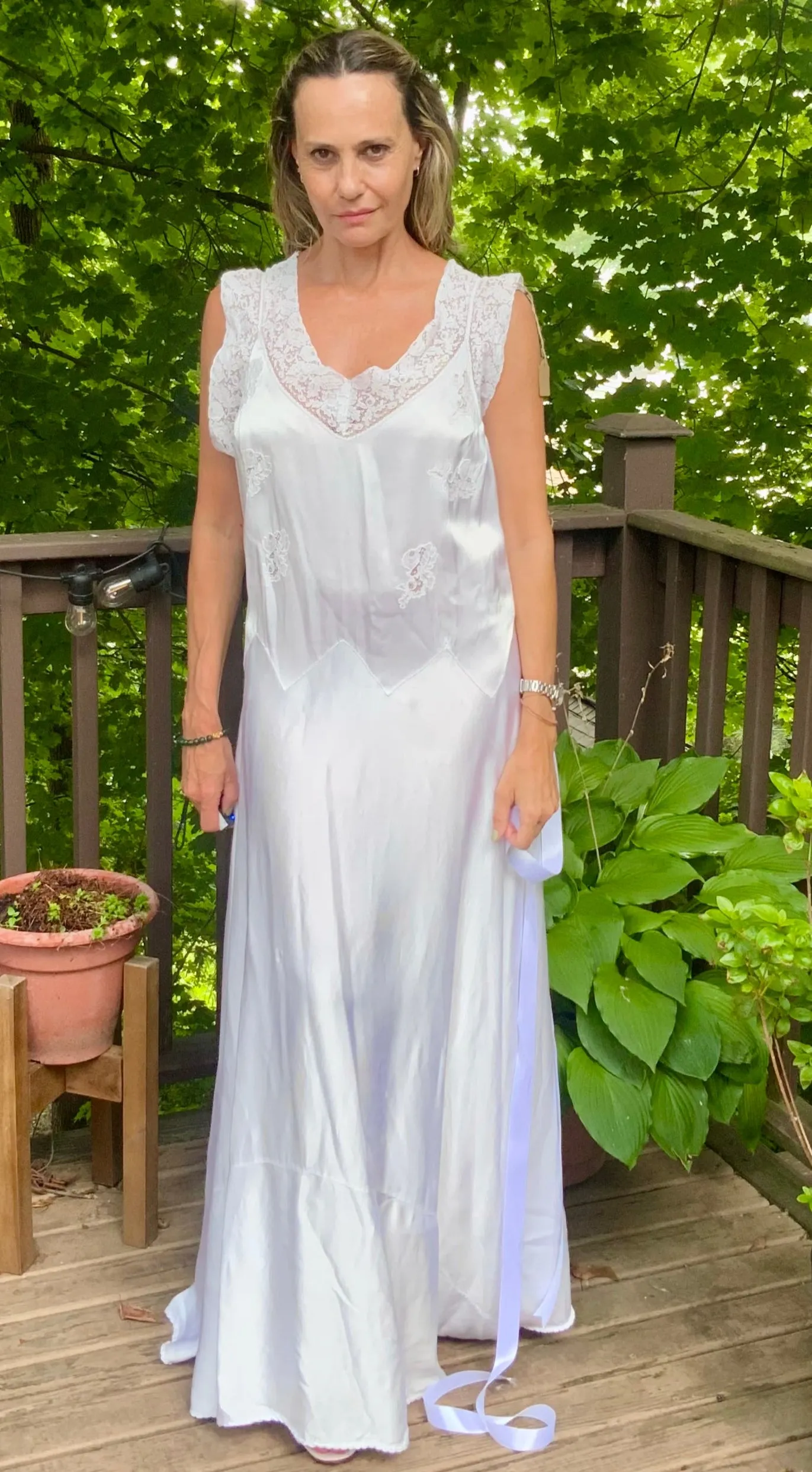 Bridal Nightgown Satin - 40s