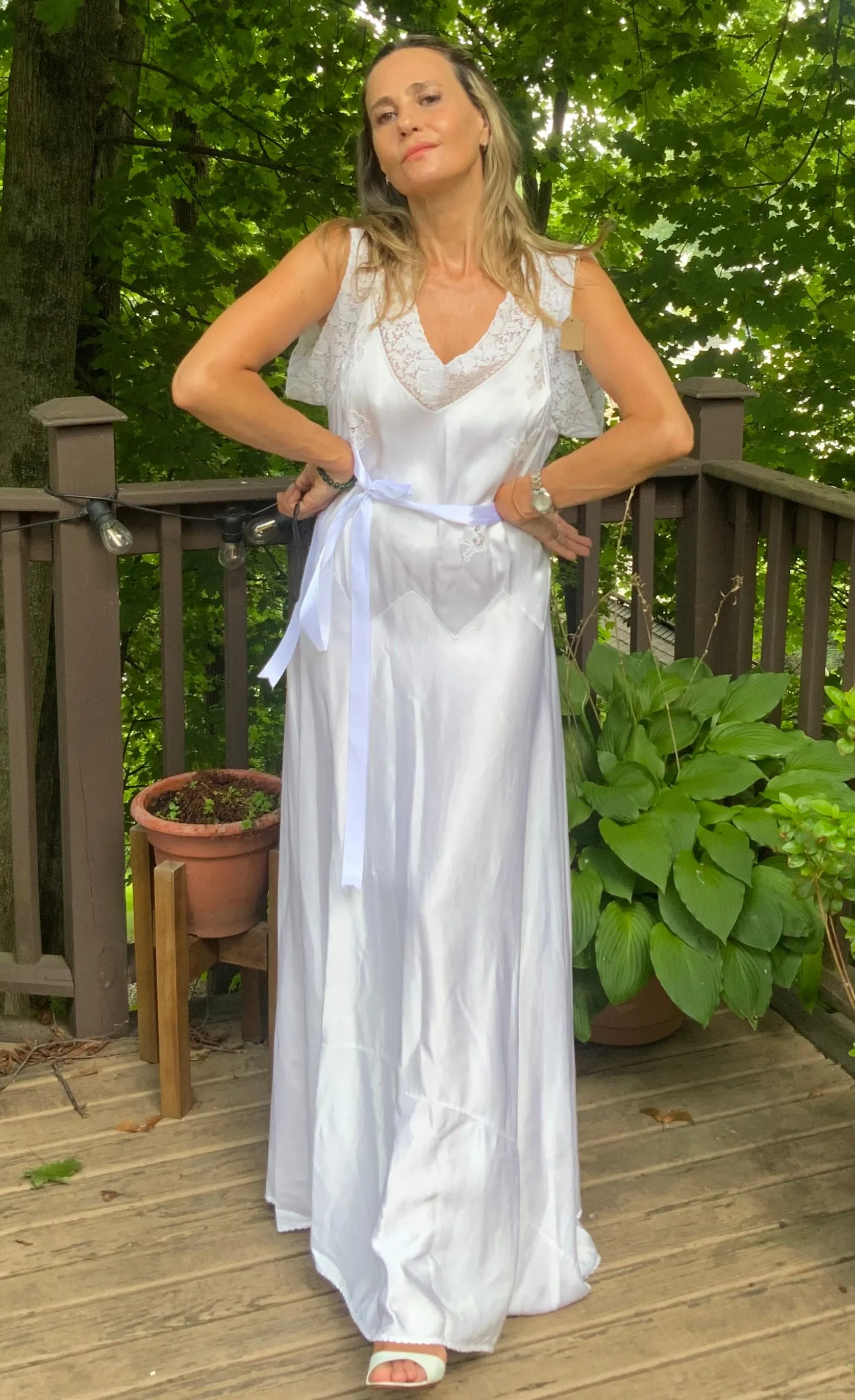 Bridal Nightgown Satin - 40s