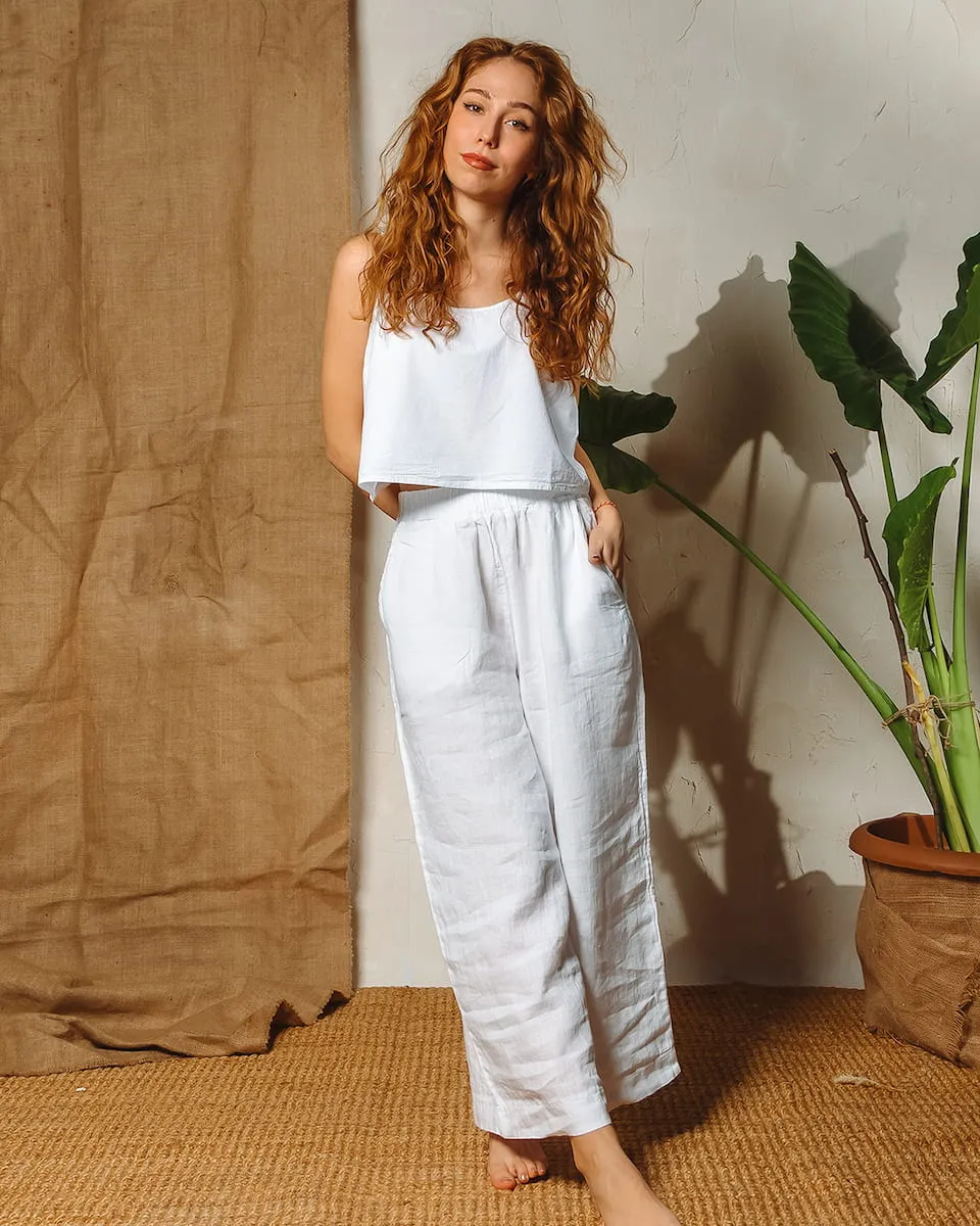 Brown Linen Pants