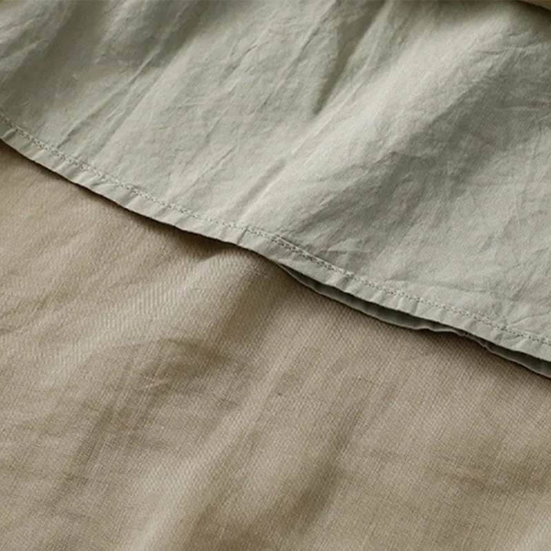 Buddha Stones Summer Plain Ruffle Design Women's Cotton Skirt