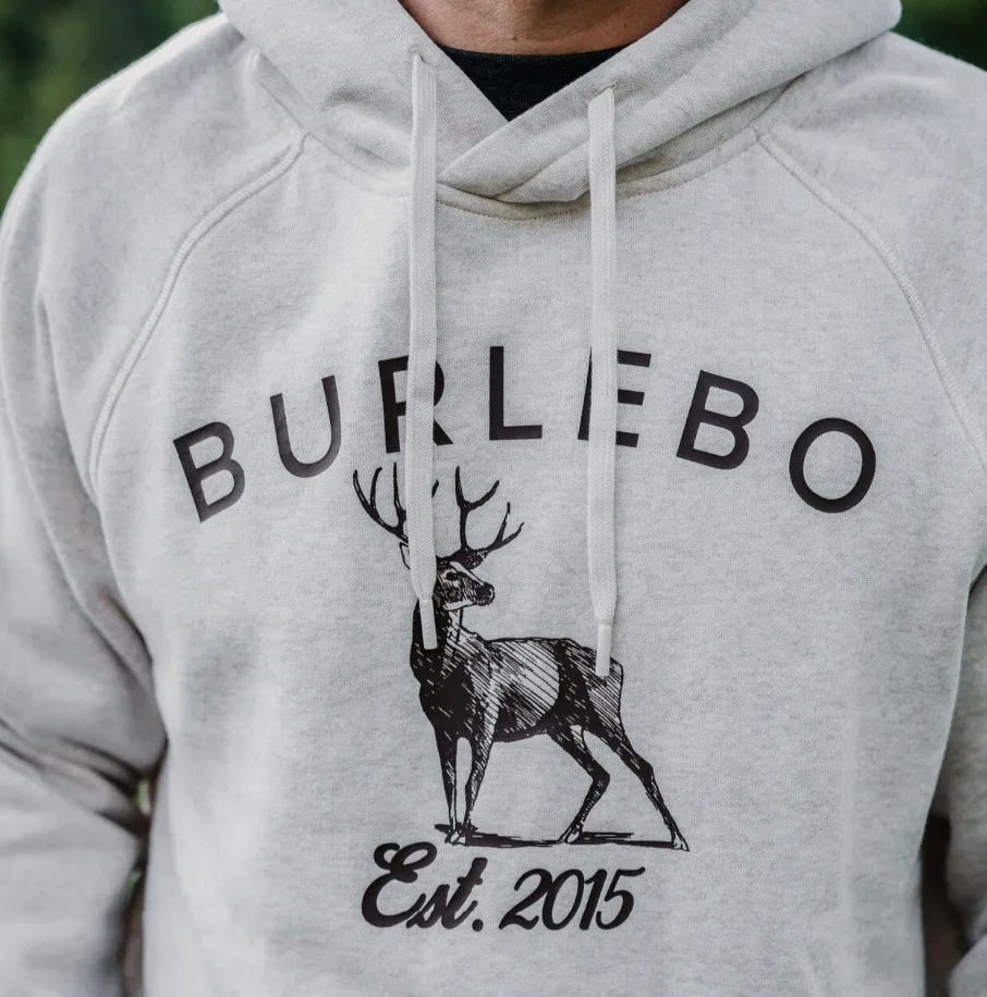 Burlebo | Fleece Hoodie | Whitetail Deer | Heather Oatmeal