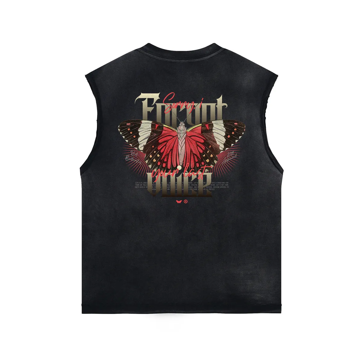 Butterfly Graphic Stone Wash Tank Top