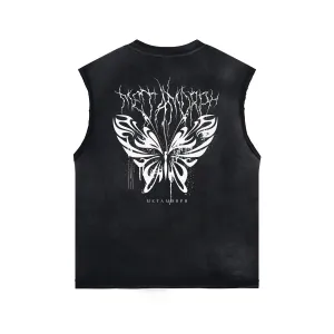 Butterfly Graphic Stone Wash Tank Top
