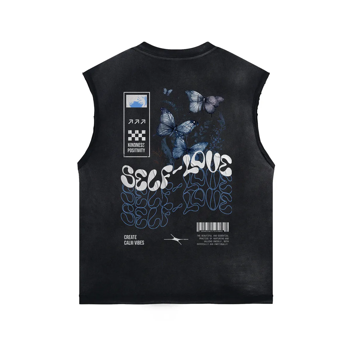 Butterfly Graphic Stone Wash Tank Top
