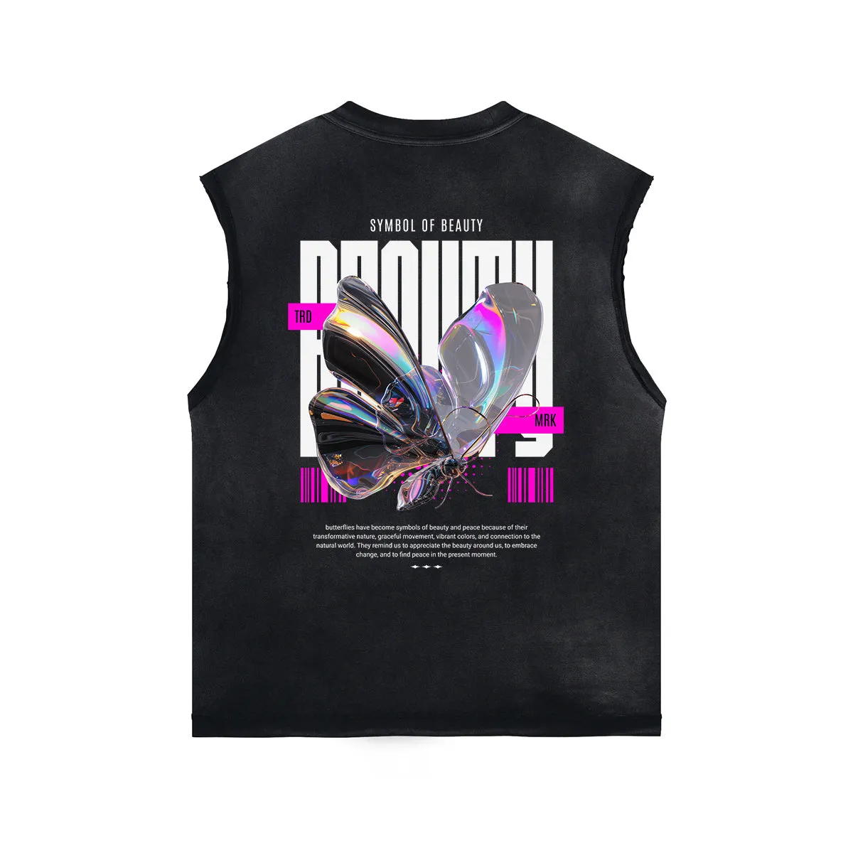 Butterfly Graphic Stone Wash Tank Top
