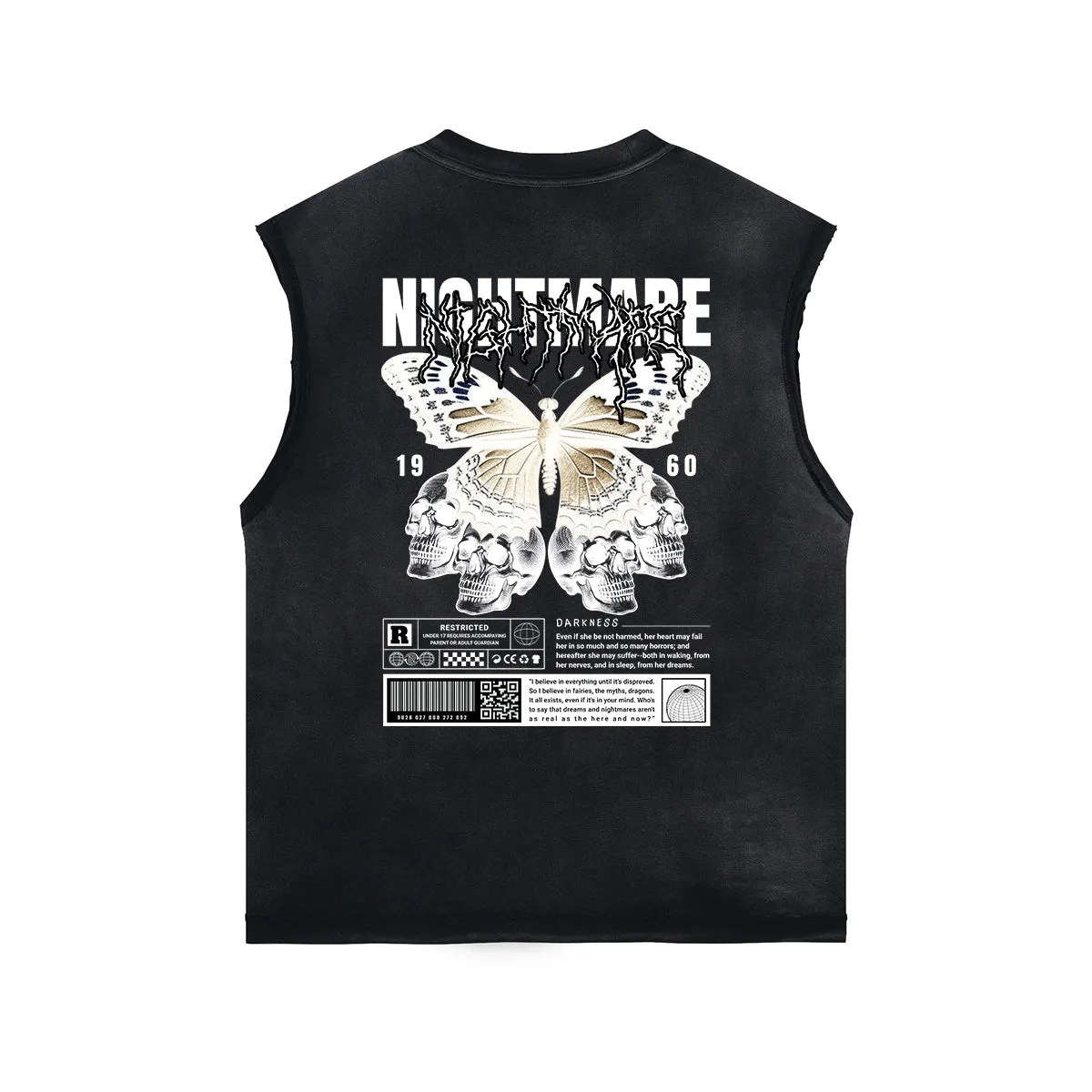 Butterfly Graphic Stone Wash Tank Top