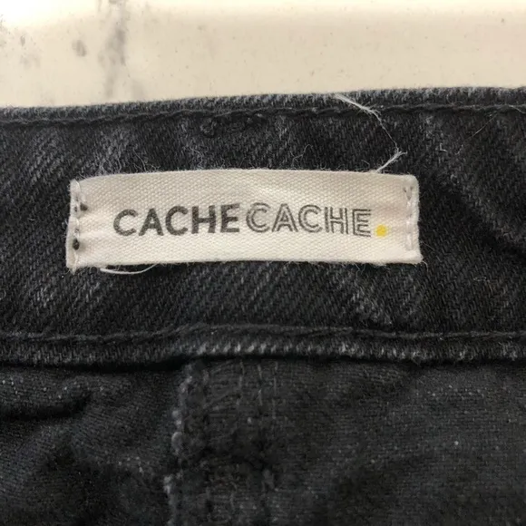 CACHÉ CACHÉ denim black button front skirt size:38