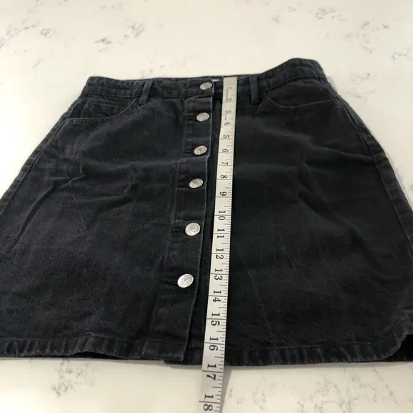 CACHÉ CACHÉ denim black button front skirt size:38