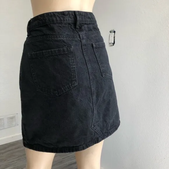 CACHÉ CACHÉ denim black button front skirt size:38