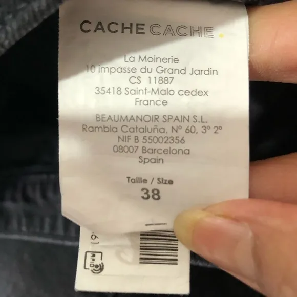 CACHÉ CACHÉ denim black button front skirt size:38
