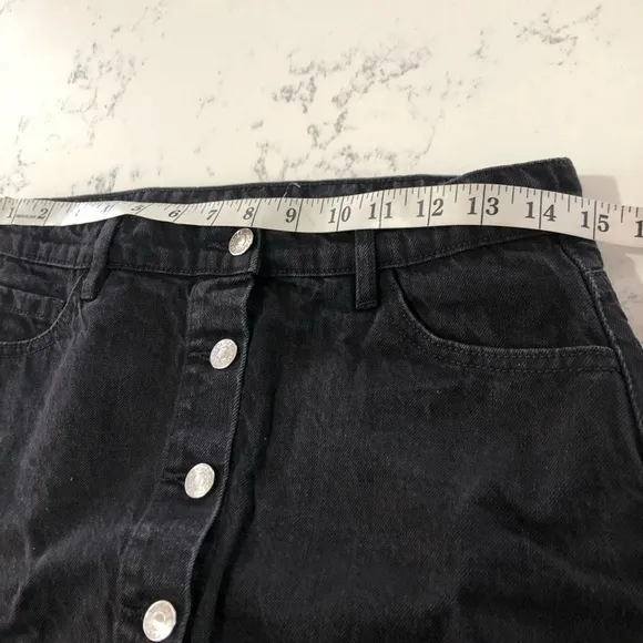 CACHÉ CACHÉ denim black button front skirt size:38