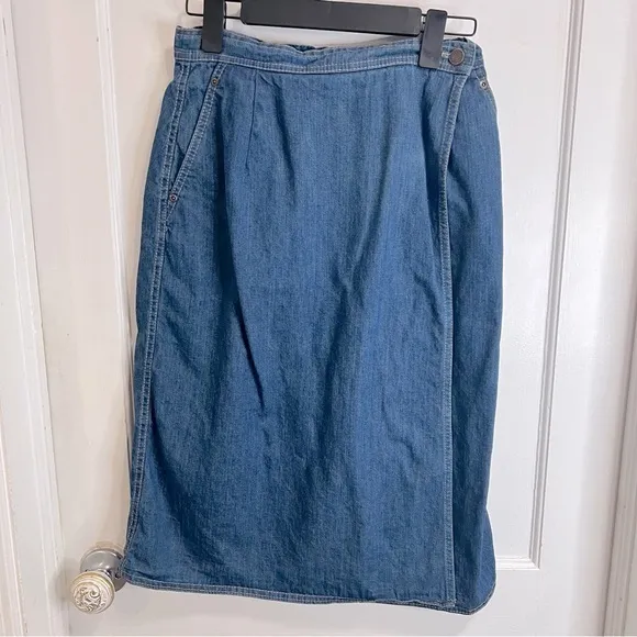 Calvin Klein vintage wrap denim skirt