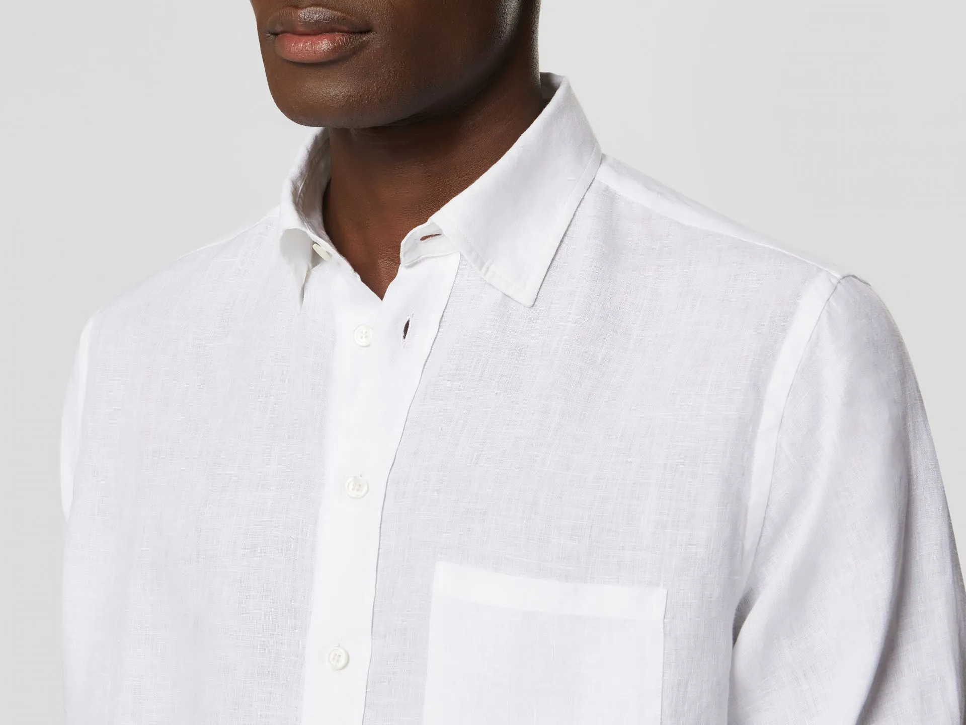 Camicia Classica BD Linen Shirt - White