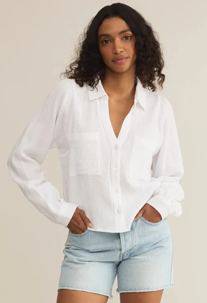 Campo Button Up Gauze Top