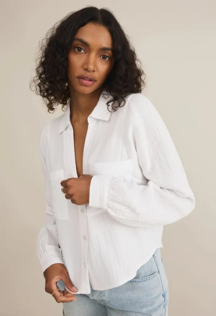 Campo Button Up Gauze Top