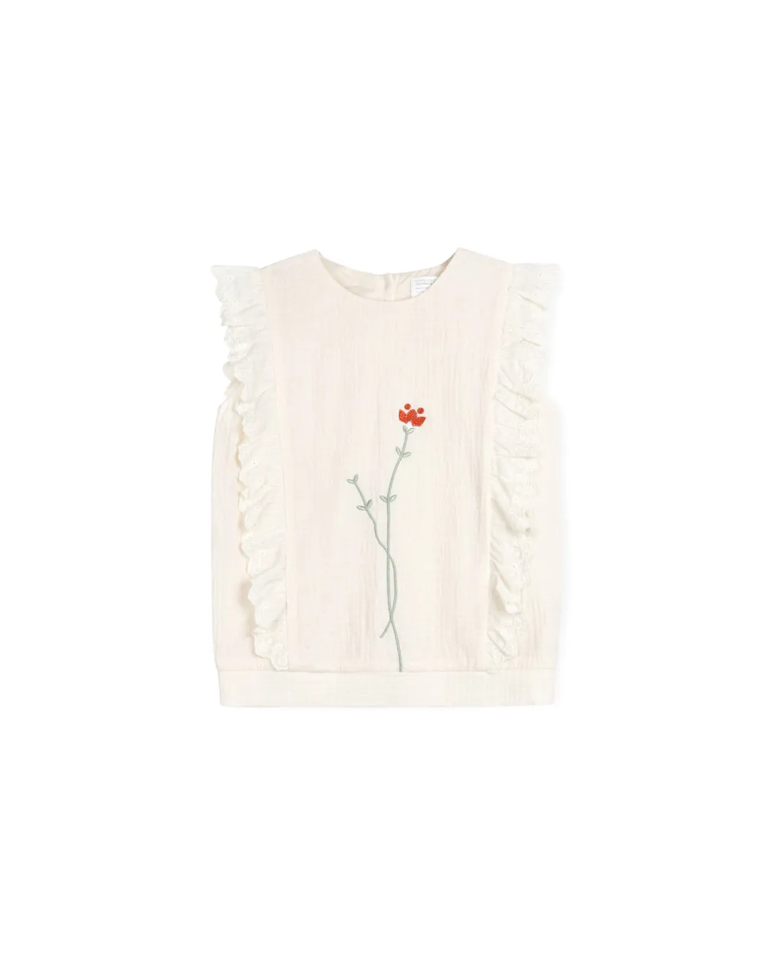 Carol -Gauze Embroidered Flower Vest