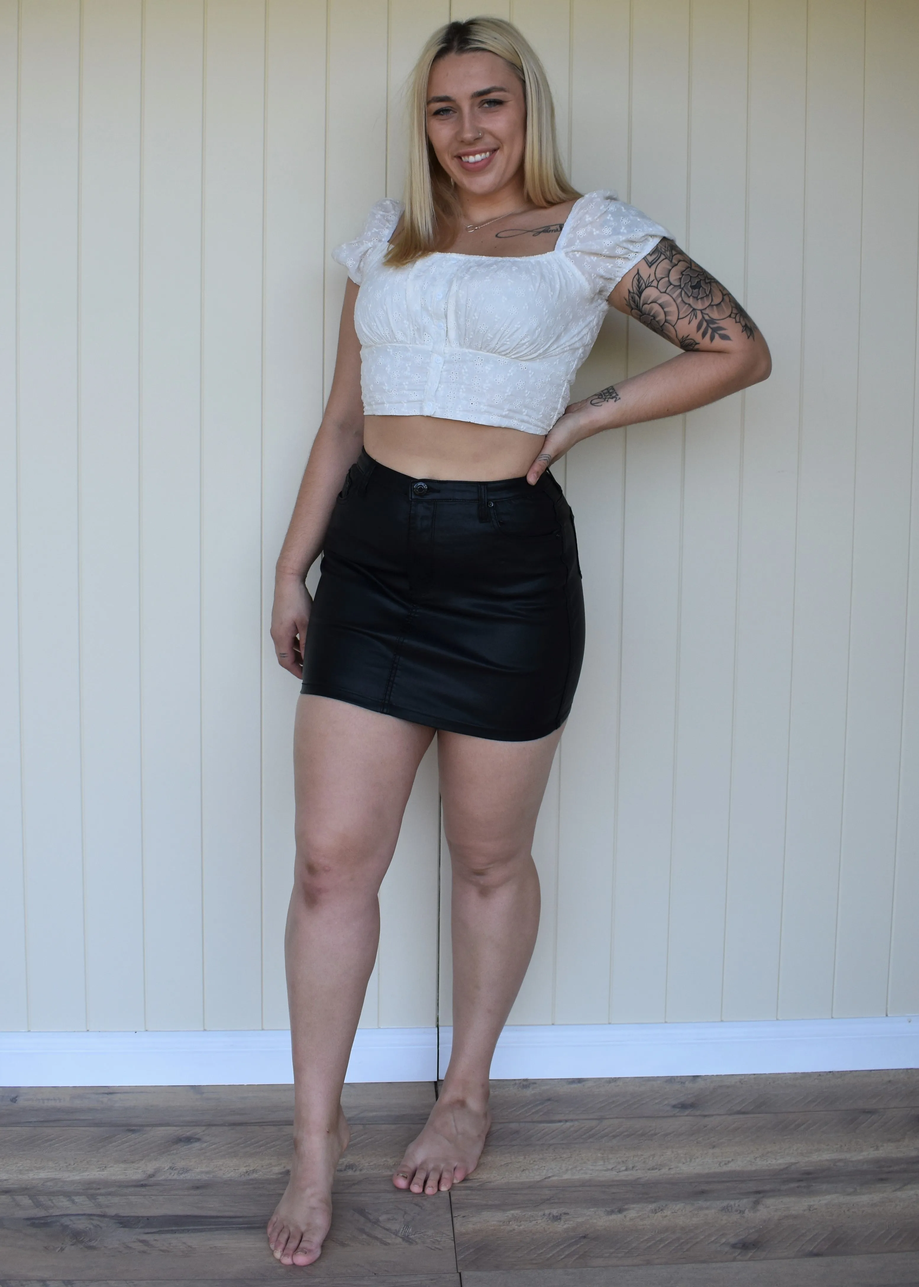 Cece Wet Look Skirt