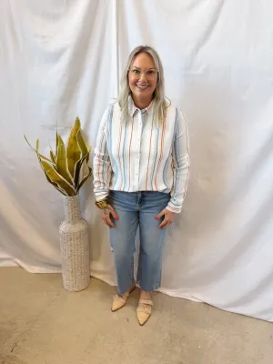 Chambray Striped Gauze Top