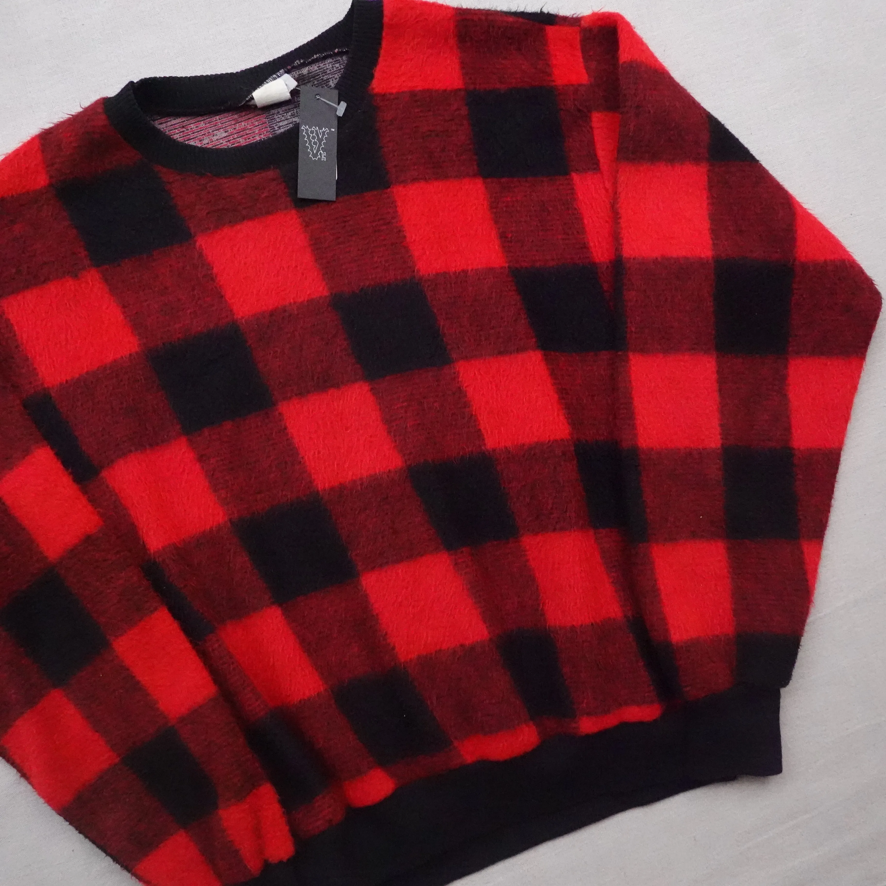 Checkered Mohair Sweater - Size M