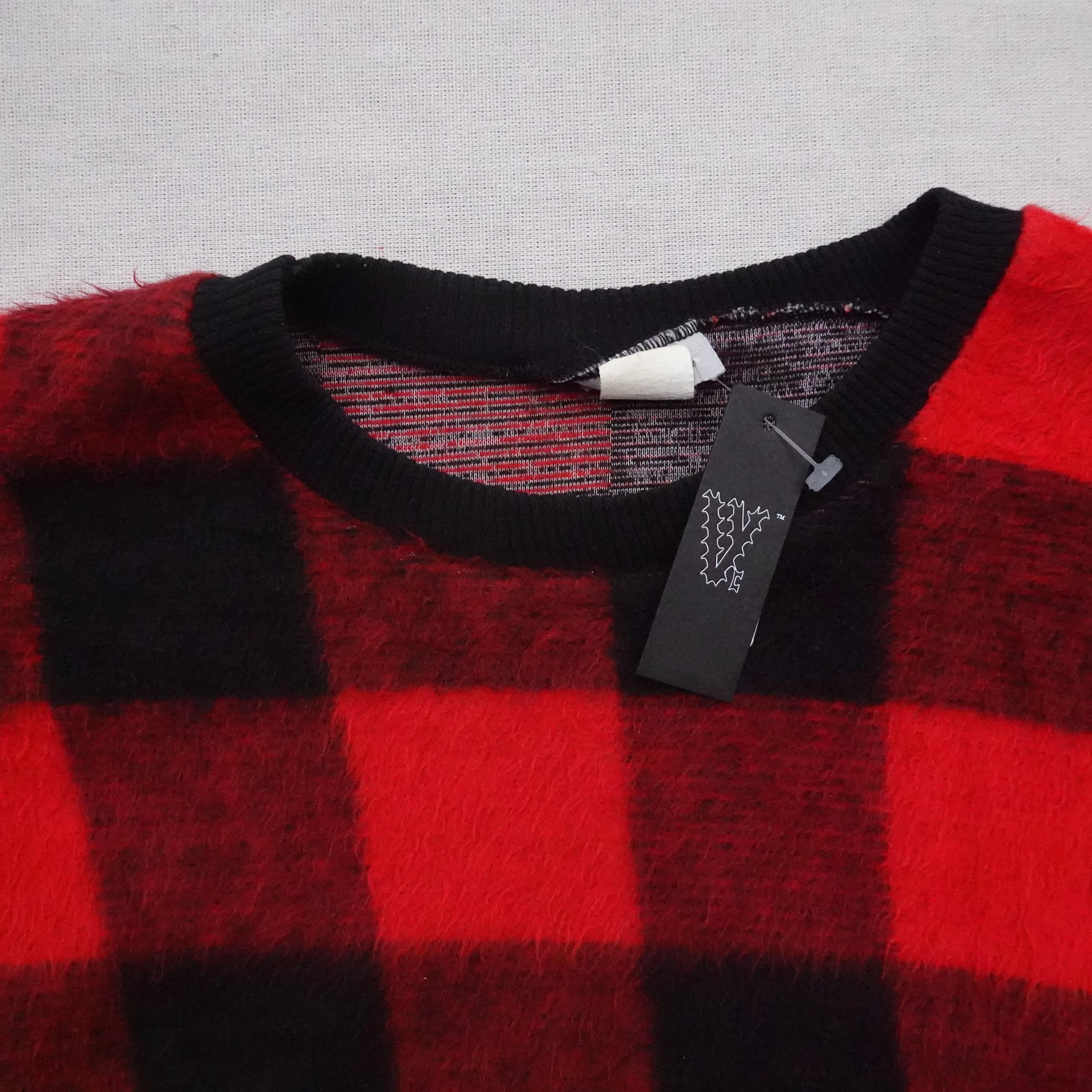 Checkered Mohair Sweater - Size M