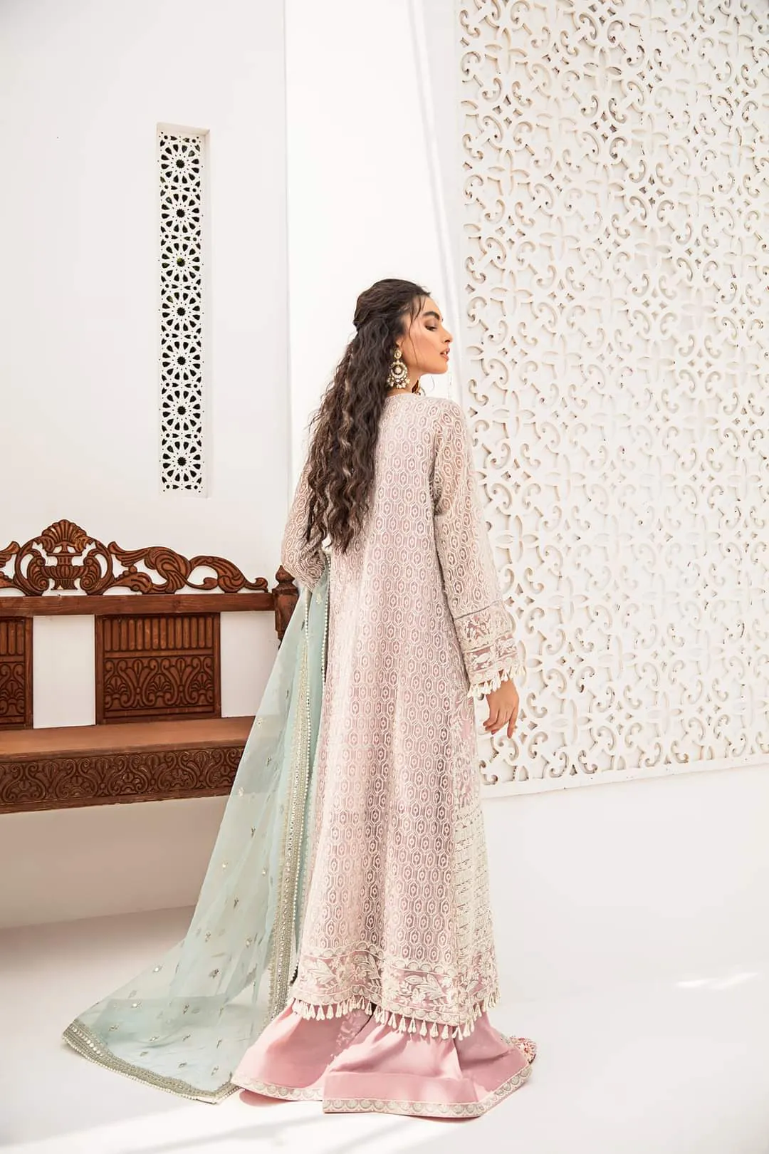 Chiffon Embroidered Dress in Lilac Color #Y2029