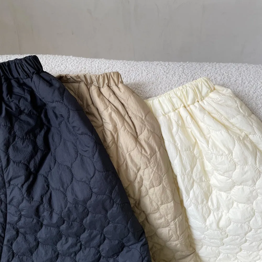Children's Quilted Cotton Gourd Cotton Pure Color Quilted Skirt