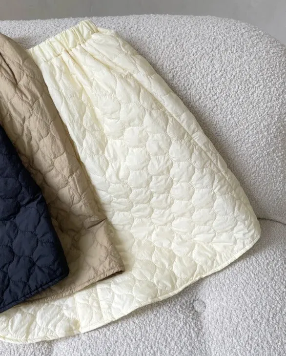 Children's Quilted Cotton Gourd Cotton Pure Color Quilted Skirt